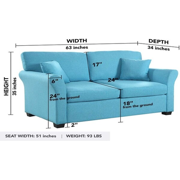 Classic Sofas Blue 33.9 x 63 x 34.6 inches Bed Bath Beyond