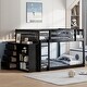 preview thumbnail 3 of 48, Roomfitters Full-Over-Full Bunk Bed with Four Drawers, Three Shelves, Sturdy Wooden Frame, Safety Guardrails, Space-Saving Espresso