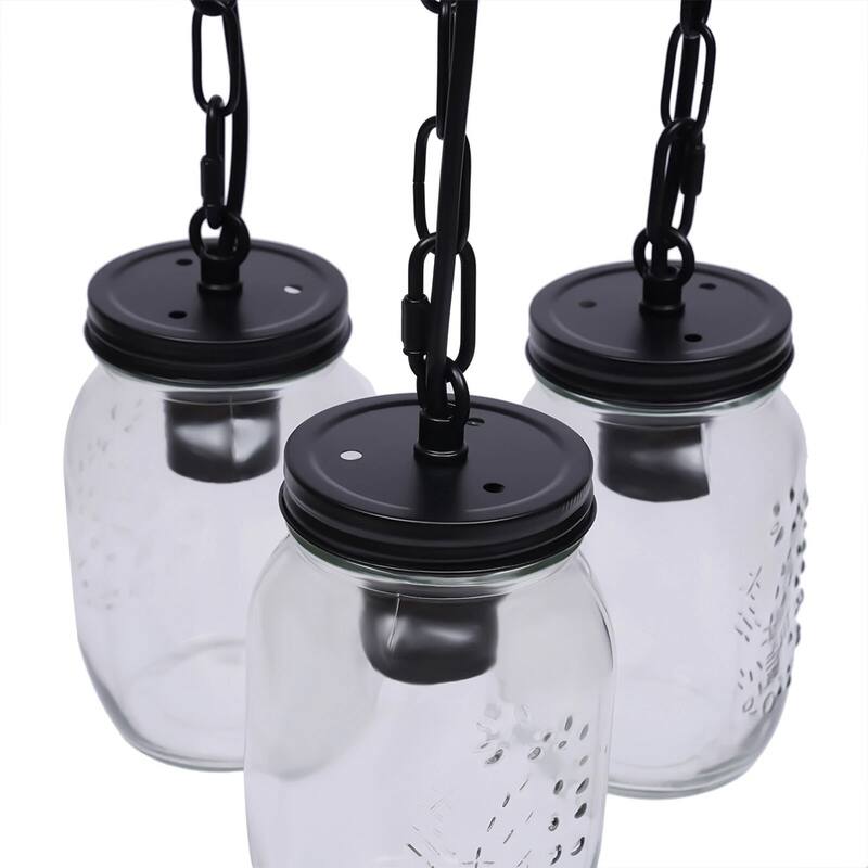 Jar Kitchen Island Light 3 Heads Pendant Light Ceiling Chandelier - 9" x 14"
