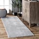 Nuloom Loni SuperiorWash Solid Machine Washable Shag Area Rug - 2' 6" x 8' - Light Grey - Runner