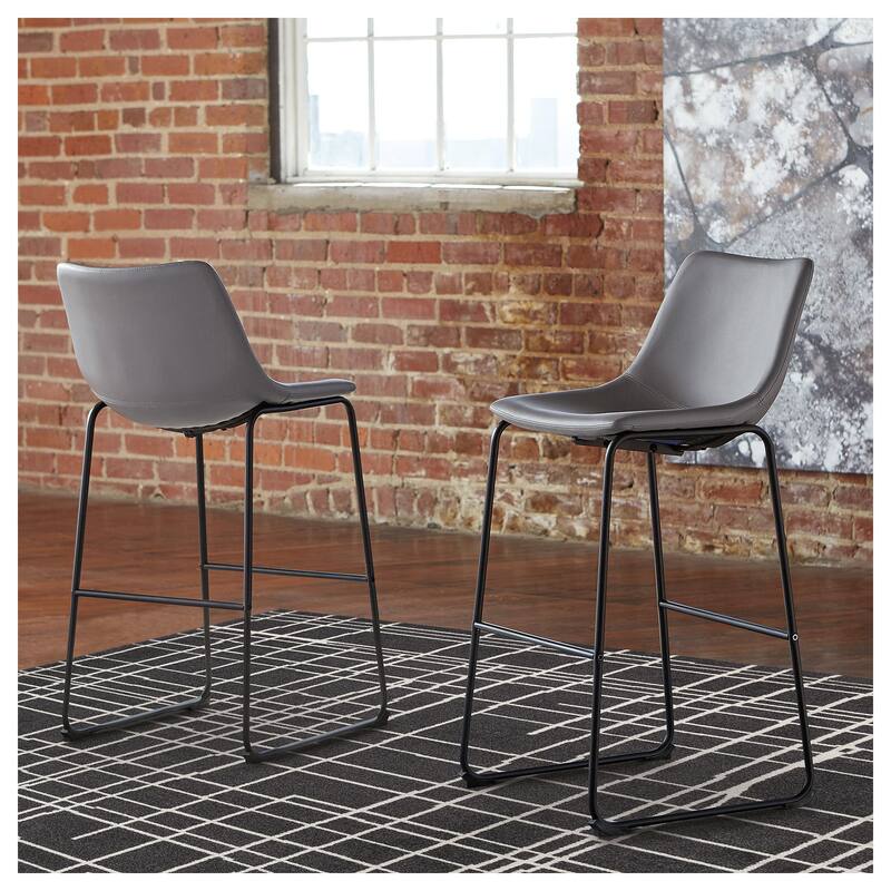 Signature Design by Ashley Centiar Counter Height Bar Stool (Set of 2) - Grey - Counter Height