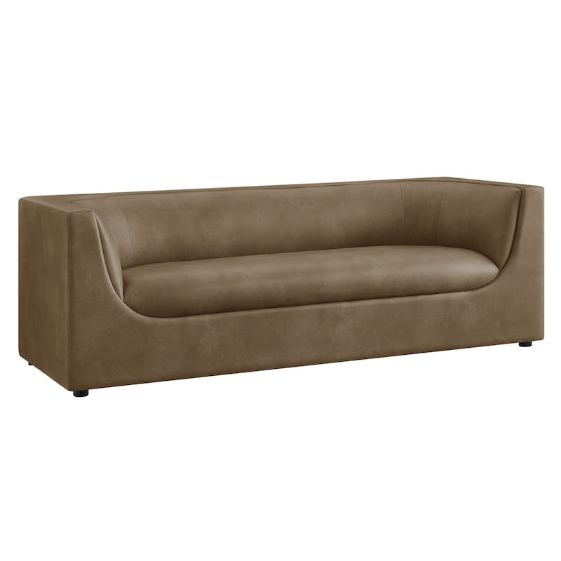 Hilda 86" Curved Back Vegan Leather Sofa
