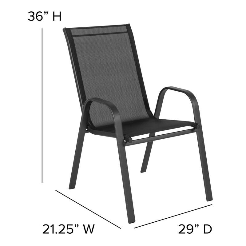 Outdoor Stacking Chairs w/ Flex Comfort Material (4 Pack)