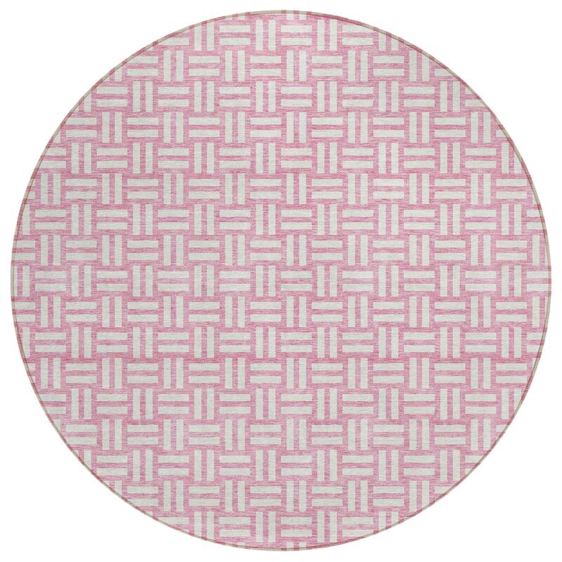Machine Washable Indoor/ Outdoor Chantille Contempory Crosshatch Rug
