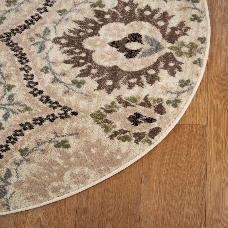 Superior Augusta Vintage Floral Damask Indoor Runner or Area Rug