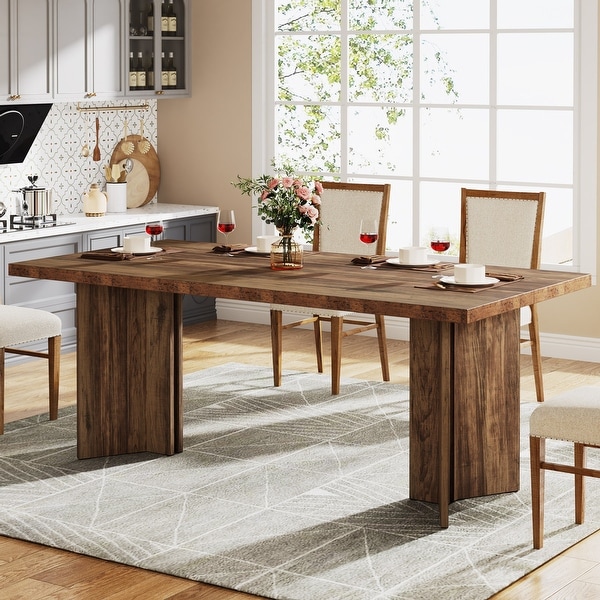 【2024年】お歳暮ギフト Dining Dinner Rectangular Wood Farmhouse Table Kitchen for コーナー、サイドテーブル