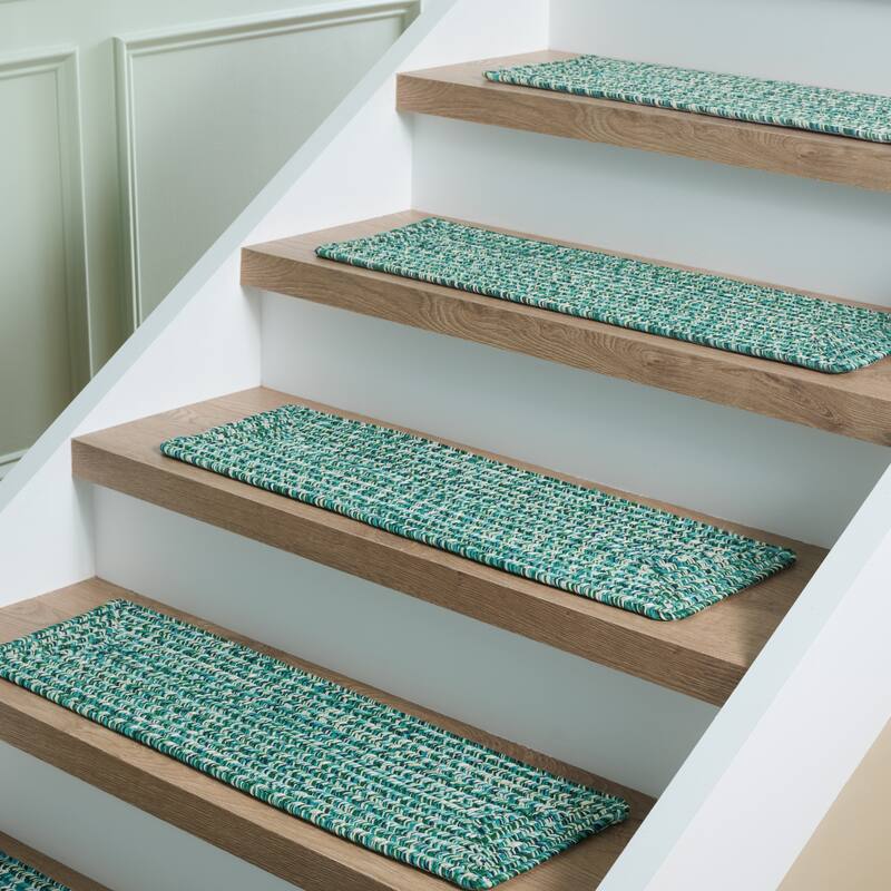 SAFAVIEH Zyta Handmade Braided Stair Treads - Non-Slip Stair Rugs for Hallways & Entryways