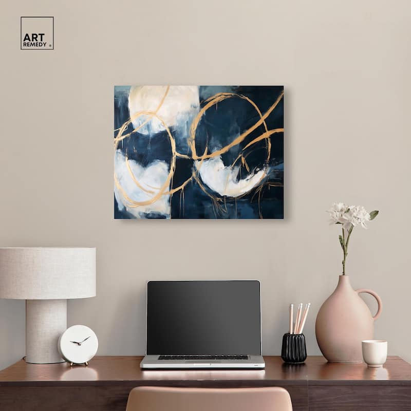 Gold Loops Canvas by Art Remedy, Gallery Wrapped