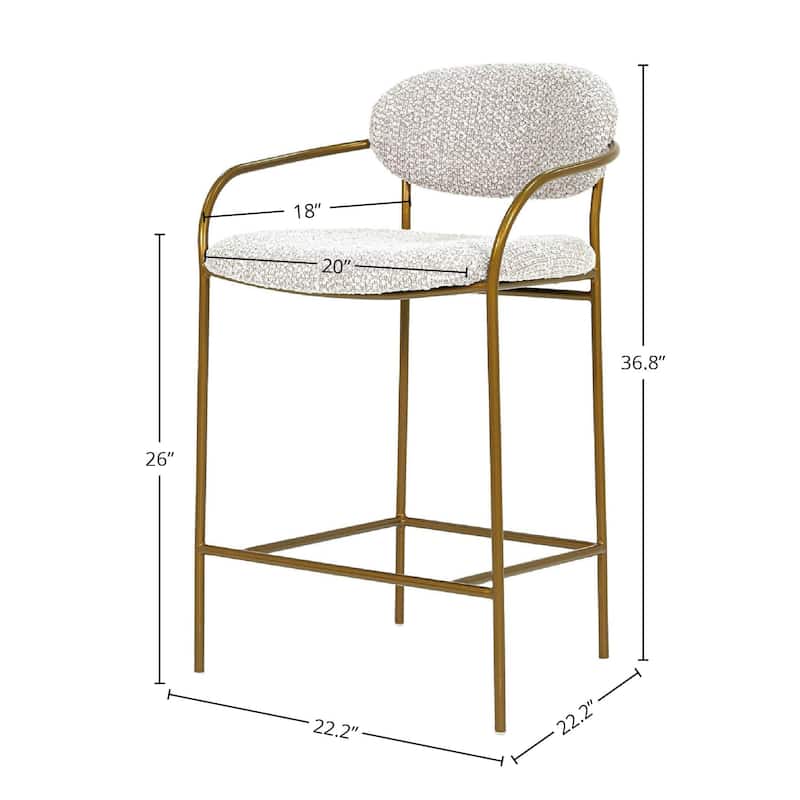 Genie 26" Arm Counter Stool, Grey