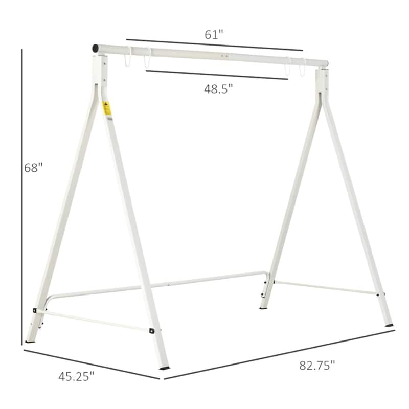 Rotating Hammock Steel Swing Stand with Stable A-Frame Design and Spring Buckle for Porch Balcony or Garden