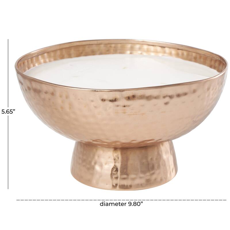 Metal Scented Wide Hammered 70 oz 4 Wick Decorative Candle with White Wax - Gold, Silver, Copper - Roche River Decor