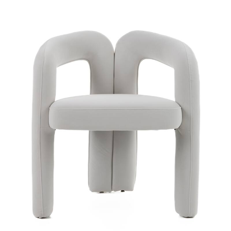 Modrest Ellen Glam White Velvet Dining Chair