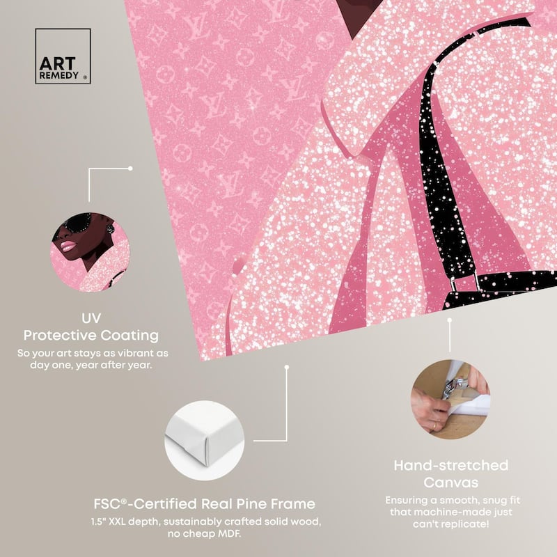 Pink Luxury Woman Canvas by Art Remedy, Gallery Wrapped