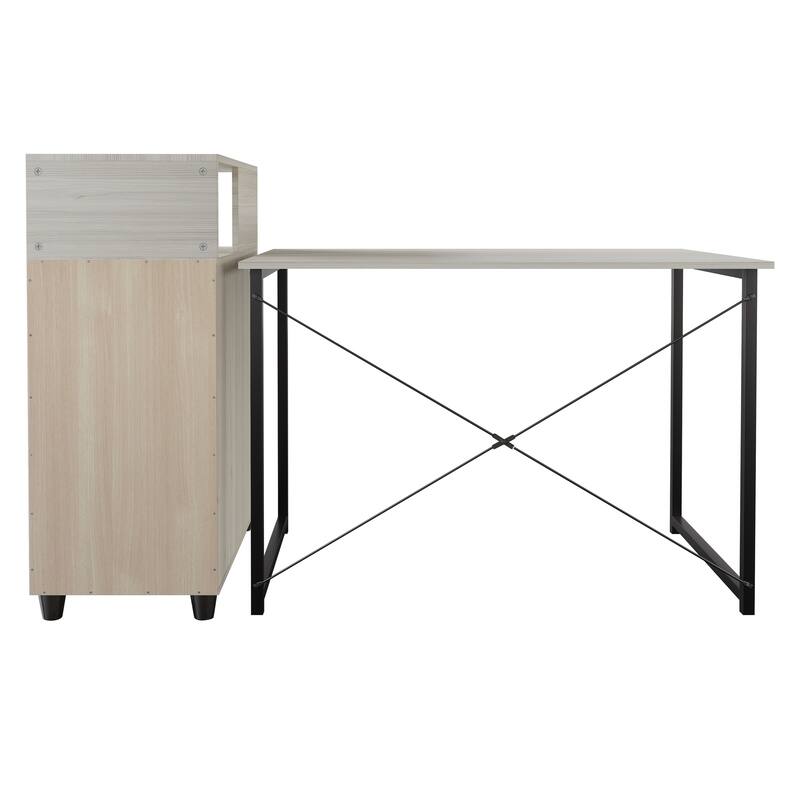 CraftPorch Shabby Chic Writing Desk with Side Cabinet