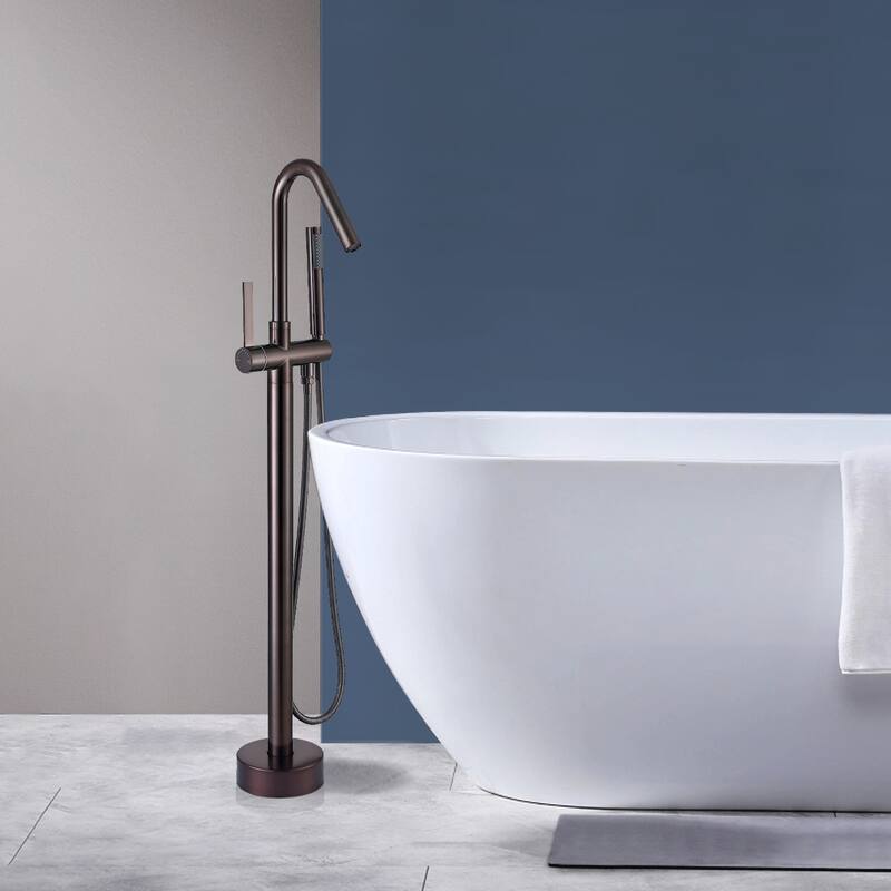 Topcraft Floor Mounted Bathtub Filler with Handheld Showerhead