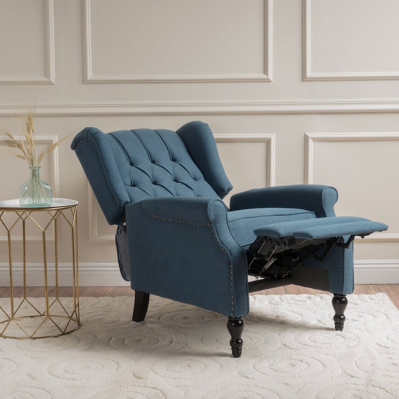 Walter Tufted Fabric Wingback Recliner Club Chair by Christopher Knight Home