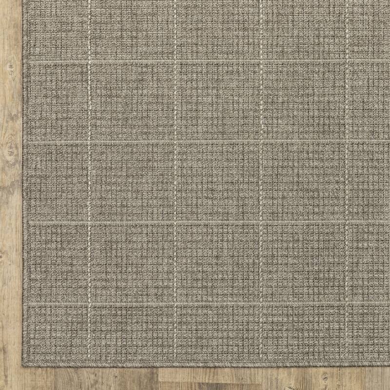 Style Haven Calayan Woven Gridwork Grey Ultimate Performance Area Rug~