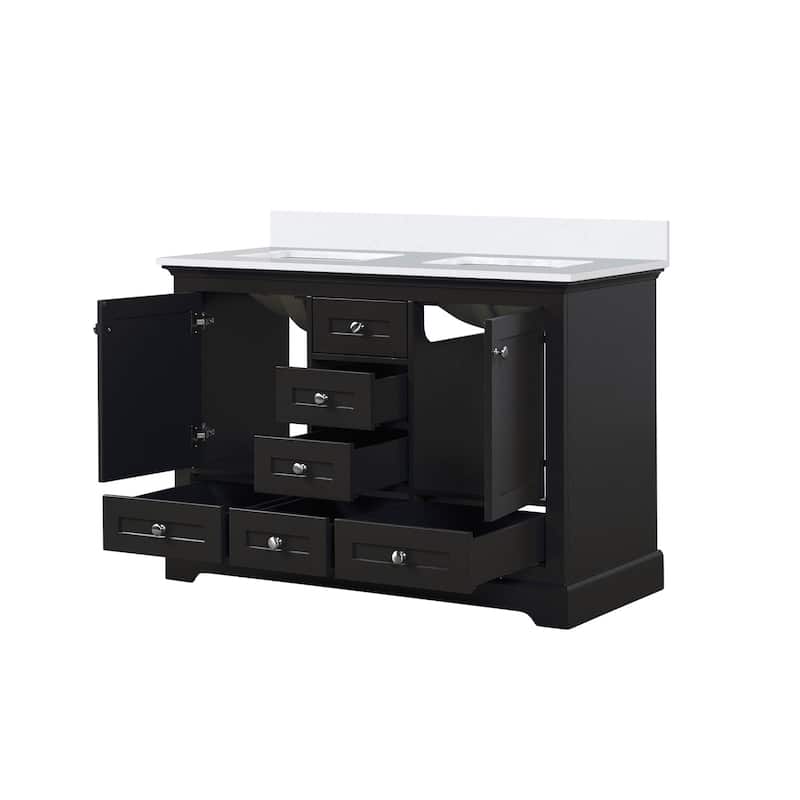 Dukes 48 in. W x 22 in. D Dark Grey Double Bath Vanity and White Quartz Top
