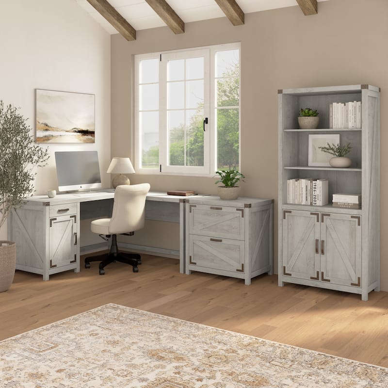 Knoxville Tall 5 Shelf Bookcase with Doors by Bush Furniture