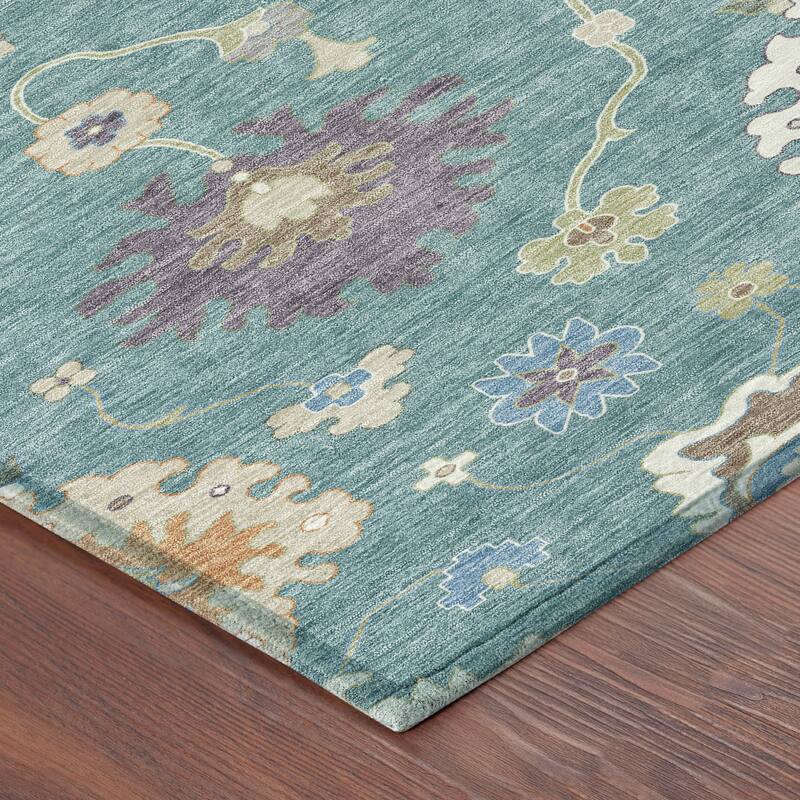 Machine Washable Indoor/ Outdoor Traditonal Delhi Chantille Rug