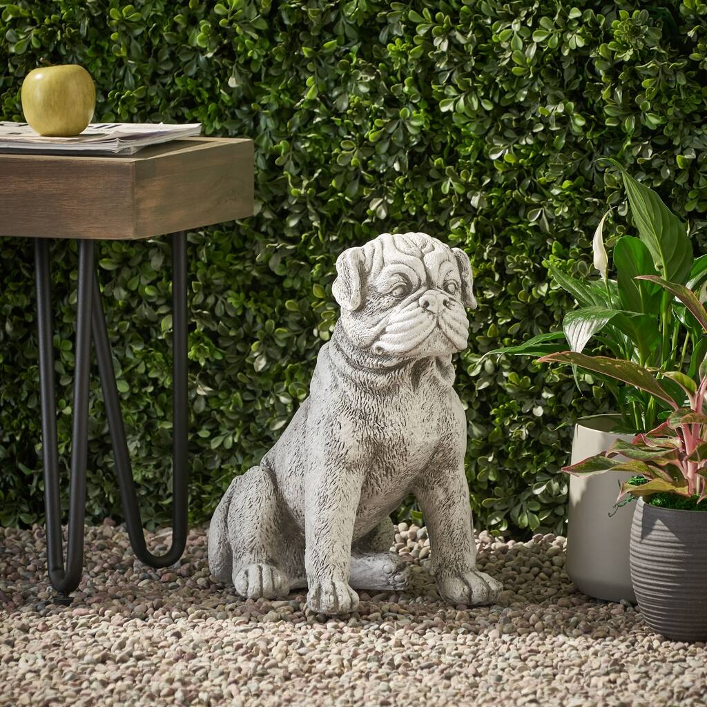 14.5" Dog Animals Weather Resistant Concrete Garden Statue - N/A