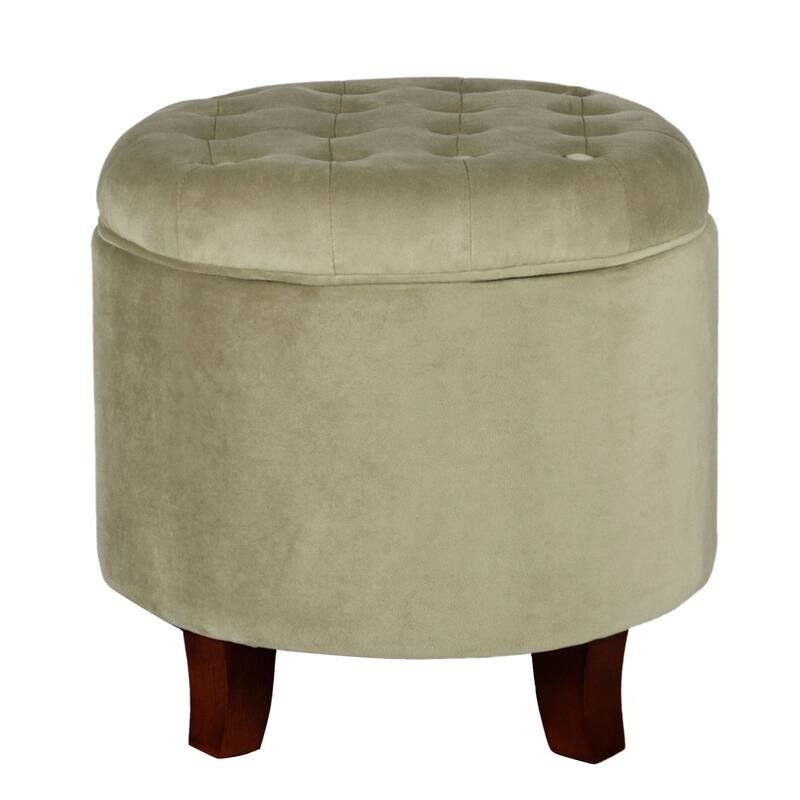 Carson Carrington Hare Large Round Button-tufted Storage Ottoman