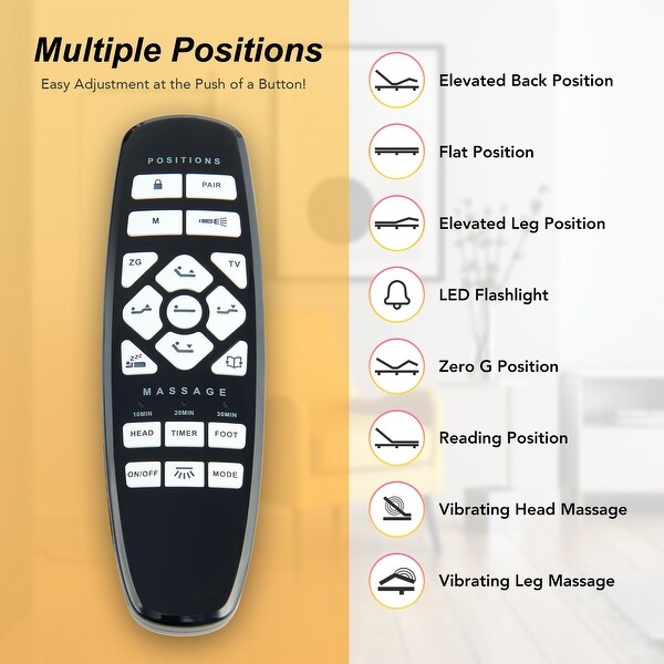 CO-Z Massaging Zero Gravity Adjustable Bed with Wireless