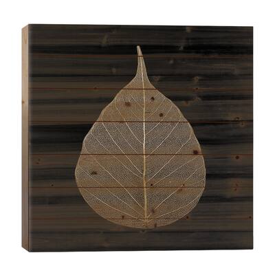 Brown Leaf Print On Wood by PhotoINC Studio - Multi-Color