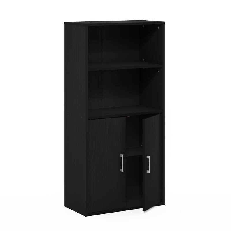 Furinno Pasir Storage Storage Shelves with 2 Open Shelves and 2 Doors - Espresso