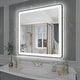preview thumbnail 34 of 36, KIOTEE Rectangular Framed Front & Back LED Lighted Anti-Fog Tempered Glass Bathroom Vanity Mirror with ETL and 3-Year Warranty 38x38