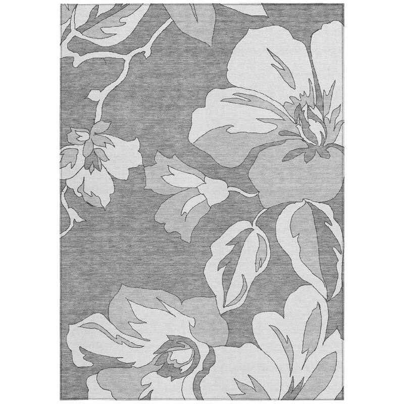 HomeRoots Floral Transitional Rectangle Outdoor Rug
