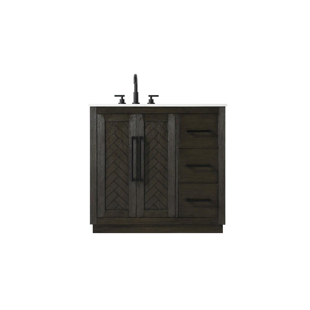 Elegant Lighting VF29036 Chase 36" Free Standing Single Basin Vanity