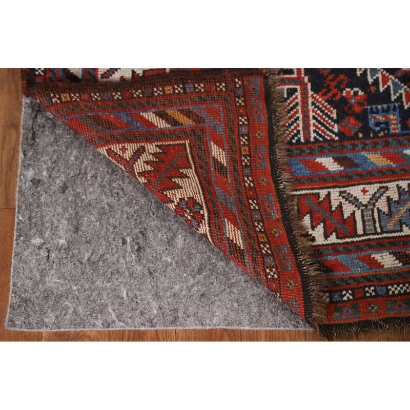 Pre-1900 Antique Qashqai Persian Area Rug Handmade Wool Carpet - 5'4"x 9'5"