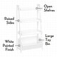 preview thumbnail 4 of 26, RiverRidge Kids 4-Tier 24in Ladder Shelf Toy Organizer with 3 Open Display Shelves- White with Two 5" Fabric Bins