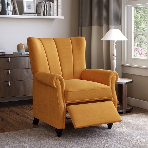 Copper grove velvet sales push back recliner chair