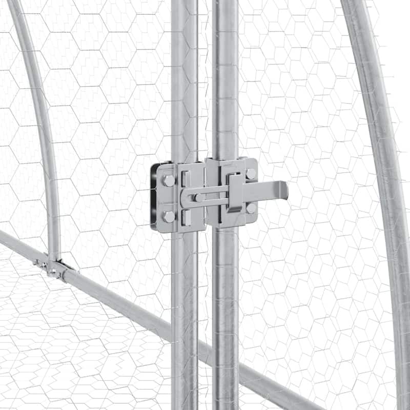 vidaXL Rabbit Hutch Bunny House Animal Enclosure Silver Galvanized Steel