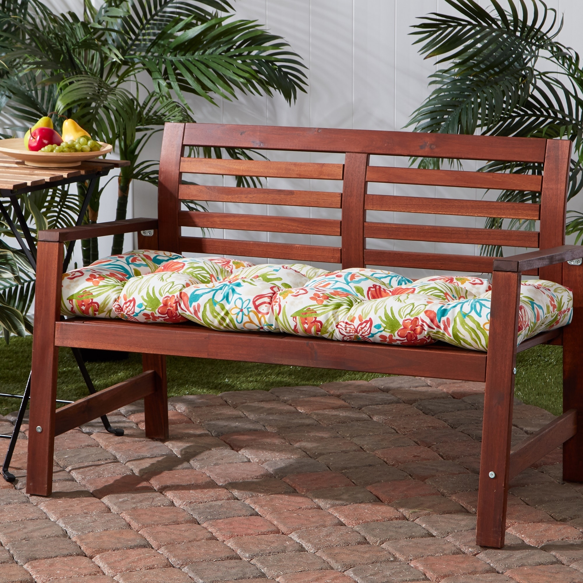 Breeze Floral 18 inch x 51 inch Outdoor Bench Cushion Cushion Only Bed Bath Beyond 30757728