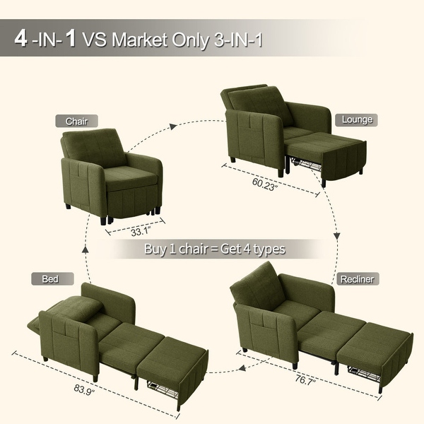 84 4 in 1 Pull Out Recliner Chair Bed Sleeper Sofa Bed On Sale Bed Bath Beyond 39860217
