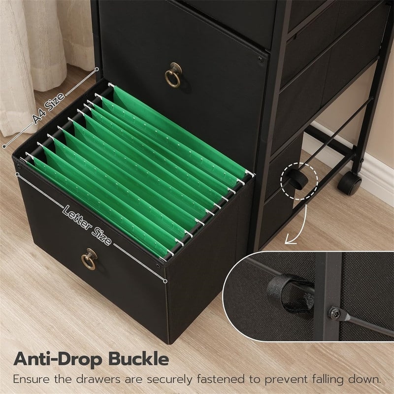 3-Drawer File Cabinet - 15.7"D x 15.7"W x 38.1"H