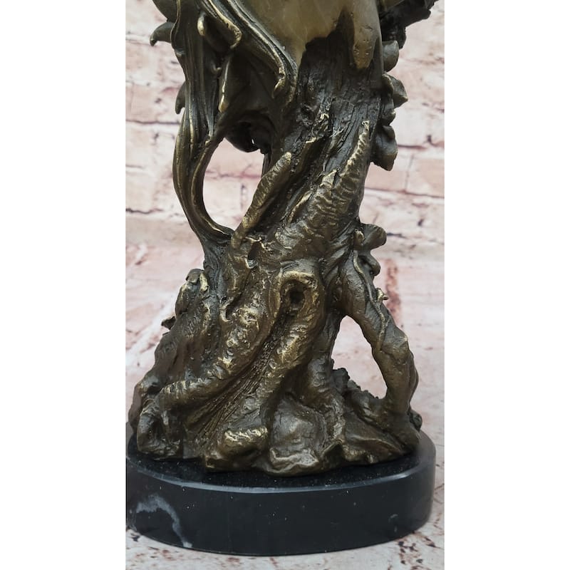 Fantasy Winged Fairy With Mythical Unicorn Horse Sculpture Signed Original Patoue