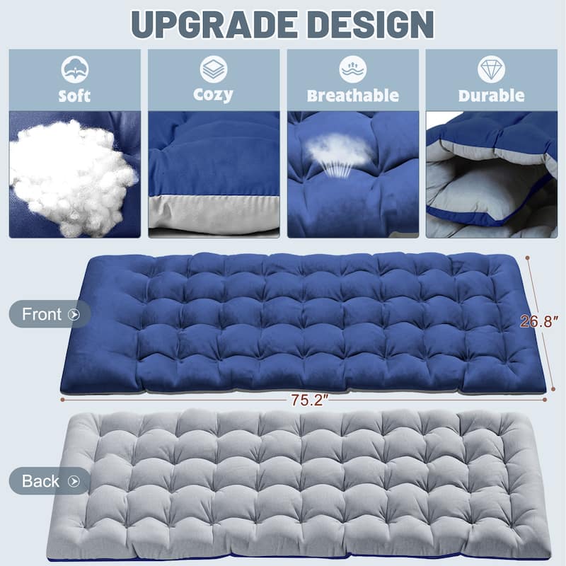 DoCred Adjustable Folding Camping Cot Bed, Lounge Chair Guest Bed - 75"