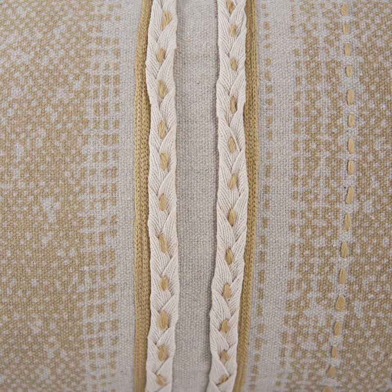 Rizzy Home Striped Textured Embroidered Throw Pillow