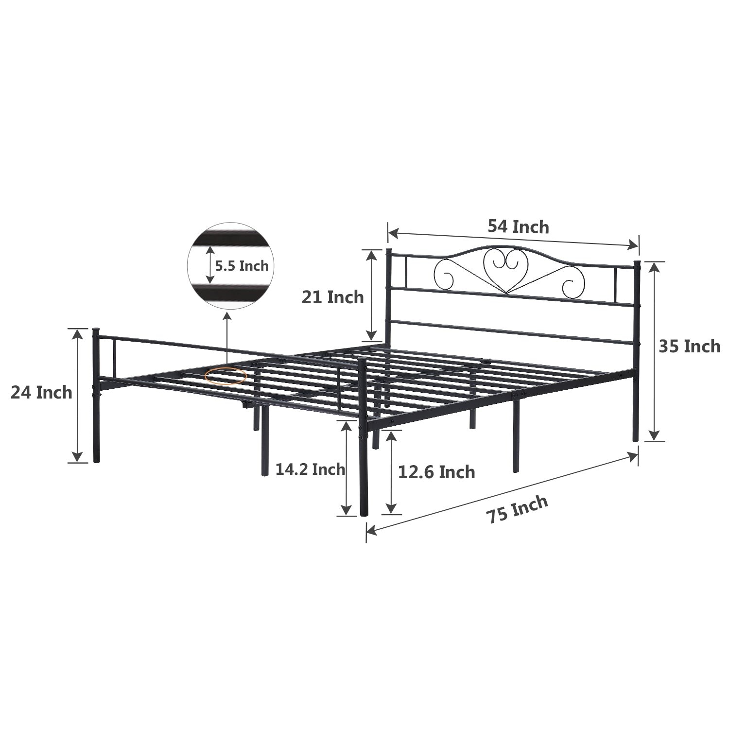 24 inch store platform bed frame