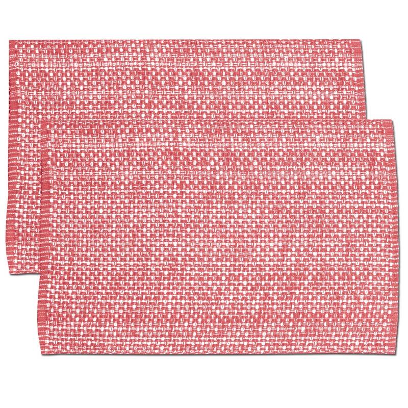 Sweet Home Collection Two Tone Cotton Woven 13x19 Placemat Sets Pink (Set of 2, 4, or 6)