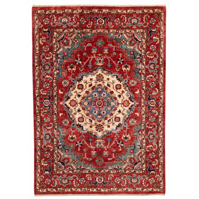 ECARPETGALLERY Hand-knotted Aryana Red Wool Rug - 5'10 x 8'0