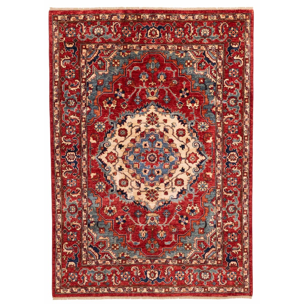 ECARPETGALLERY Hand-knotted Aryana Red Wool Rug - 5'10 x 8'0