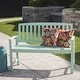 preview thumbnail 18 of 21, Loja Outdoor Acacia Bench by Christopher Knight Home Light Mint