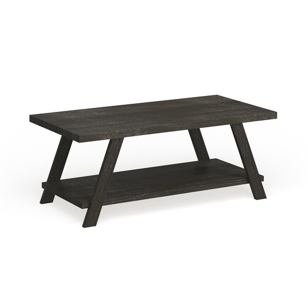 The Gray Barn Cedar Ridge Contemporary Replicated Wood Shelf Coffee Table