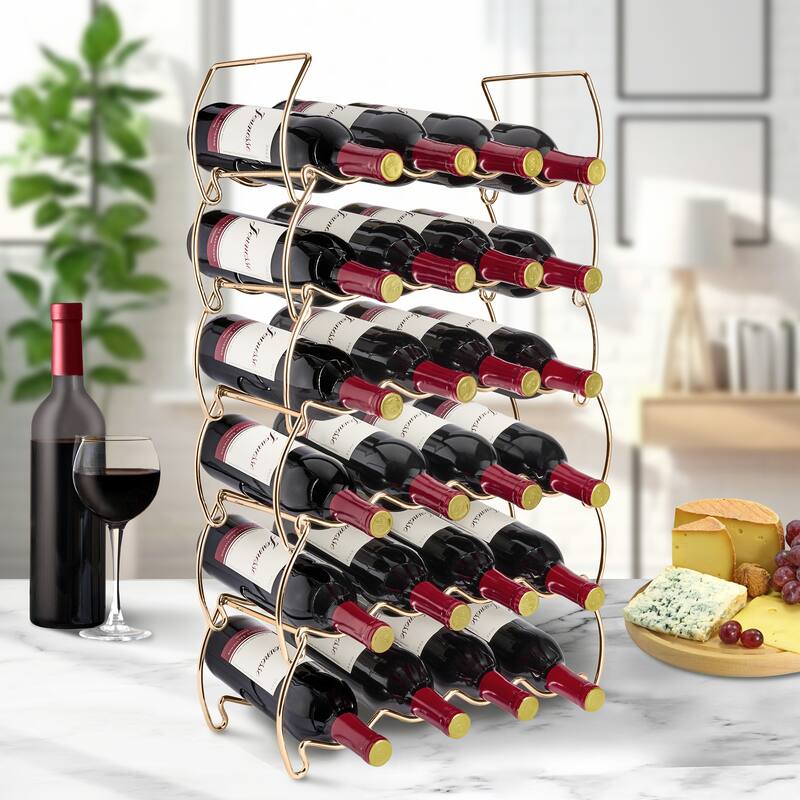 Metal Detachable Wine Rack - 3 Tier, Copper - 14" L x 16.5" W x 7" D