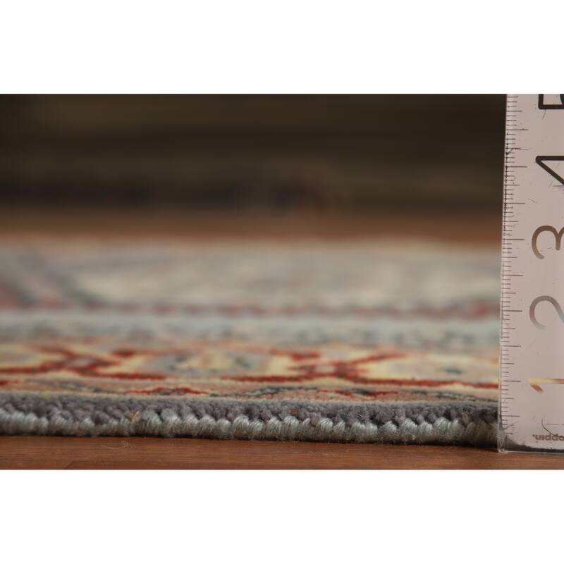 Hand Knotted Oriental 100% Wool Carpet Traditional Geometric Greys & Charcoal Viss Area Rug - 6' 0'' X 4' 0''